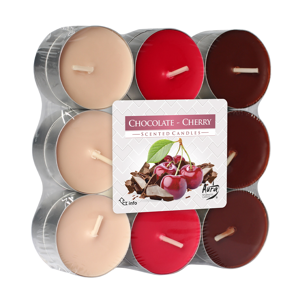 Ароматичні свічки Bispol Scented Candles Шоколад-вишня, 18 шт