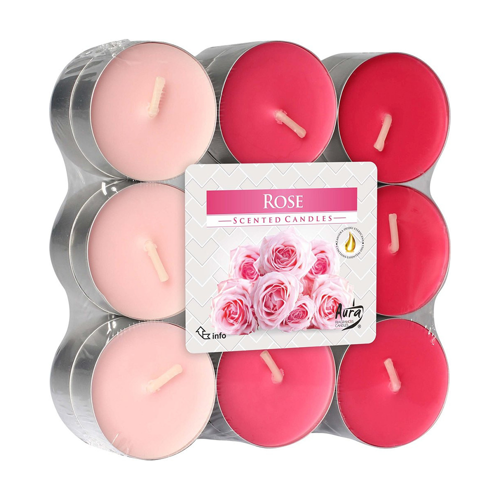 Ароматичні свічки Bispol Scented Candles Троянда, 18 шт